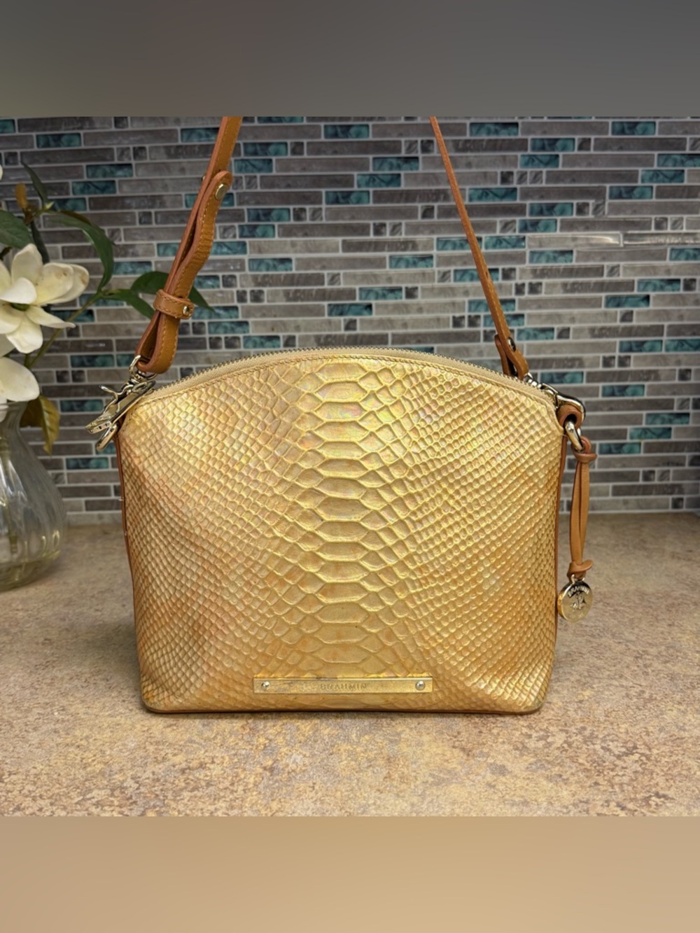 Brahmin Mini Duxbury Fire Opal Seville purse